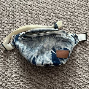 Vintage X80 Denim Washed Small Fanny Pack Waist Bag Zipper